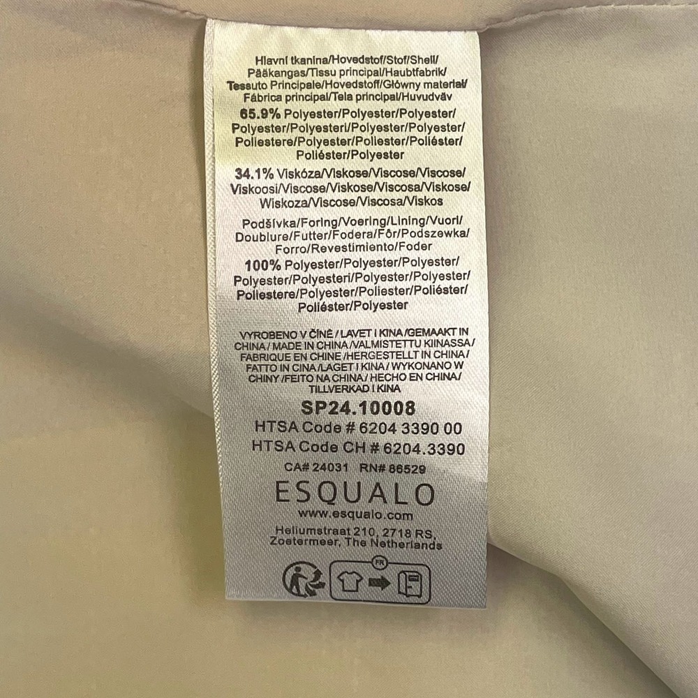 Esqualo Womens summer nubby sand colored ruched 3/4 Sleeve Blazer Size 12 - Picture 11 of 14